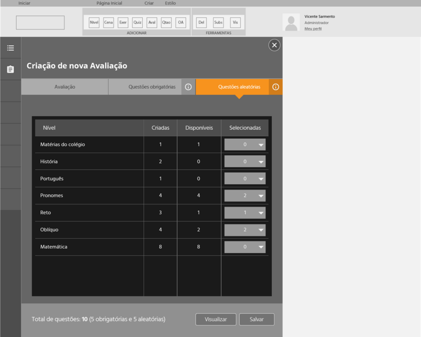 QuickLessons wireframe.